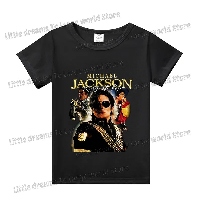 Michael Jackson T-shirt Children Clothing Singer Printed Cotton Tops Boy Girl MJ Summer Tee Shirts Casual Clothes Birthday Gift