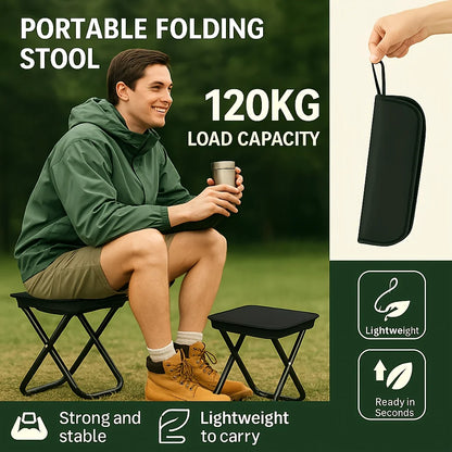 Summer days call for outdoor fun! Use this compact folding stool for family camping, backyard parties, hiking and fishing trips.
