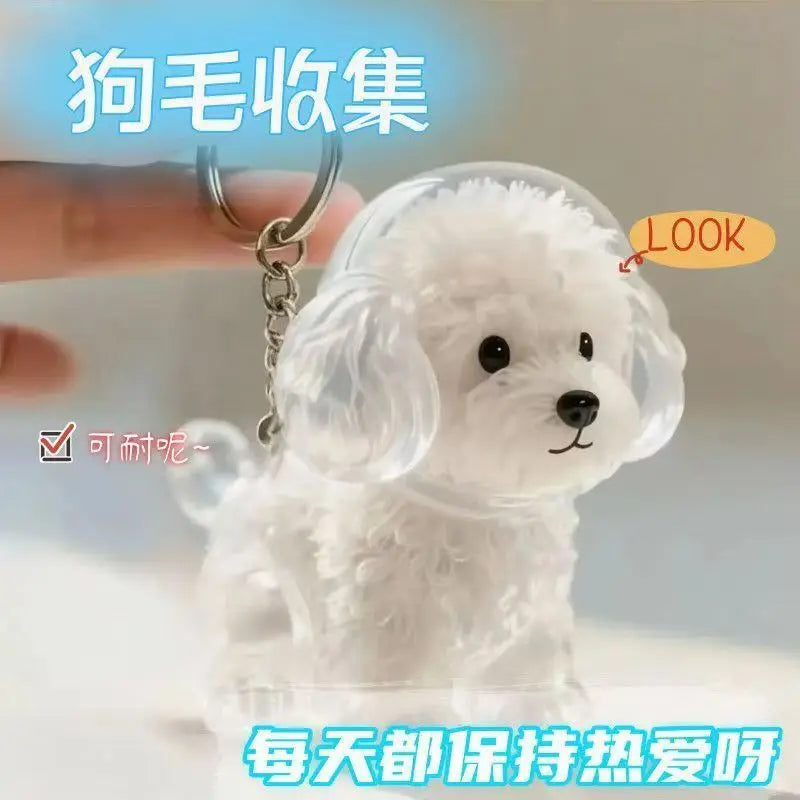 Animal Zinc Alloy 3D Pet Keychain Charm | DIY Dog Hair Storage Pendant | Bag & Keyring Accessory
