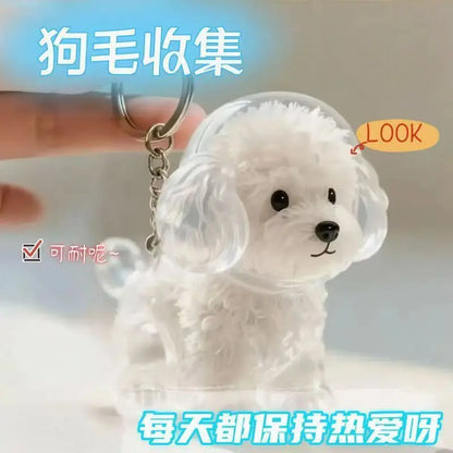 Animal Zinc Alloy 3D Pet Keychain Charm | DIY Dog Hair Storage Pendant | Bag & Keyring Accessory