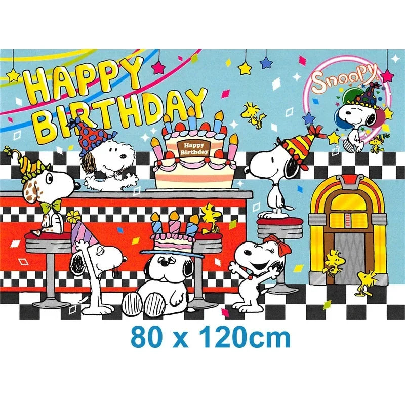 Happy Birthday Party Decorations Dog Banner Flag Foil Latex Balloons White Anime Supplies Baby Boy Girl Kids Cute Toy Gifts