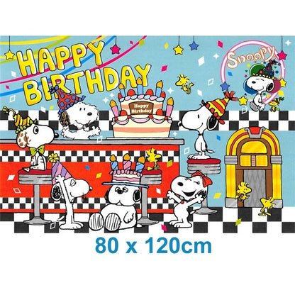 Happy Birthday Party Decorations Dog Banner Flag Foil Latex Balloons White Anime Supplies Baby Boy Girl Kids Cute Toy Gifts
