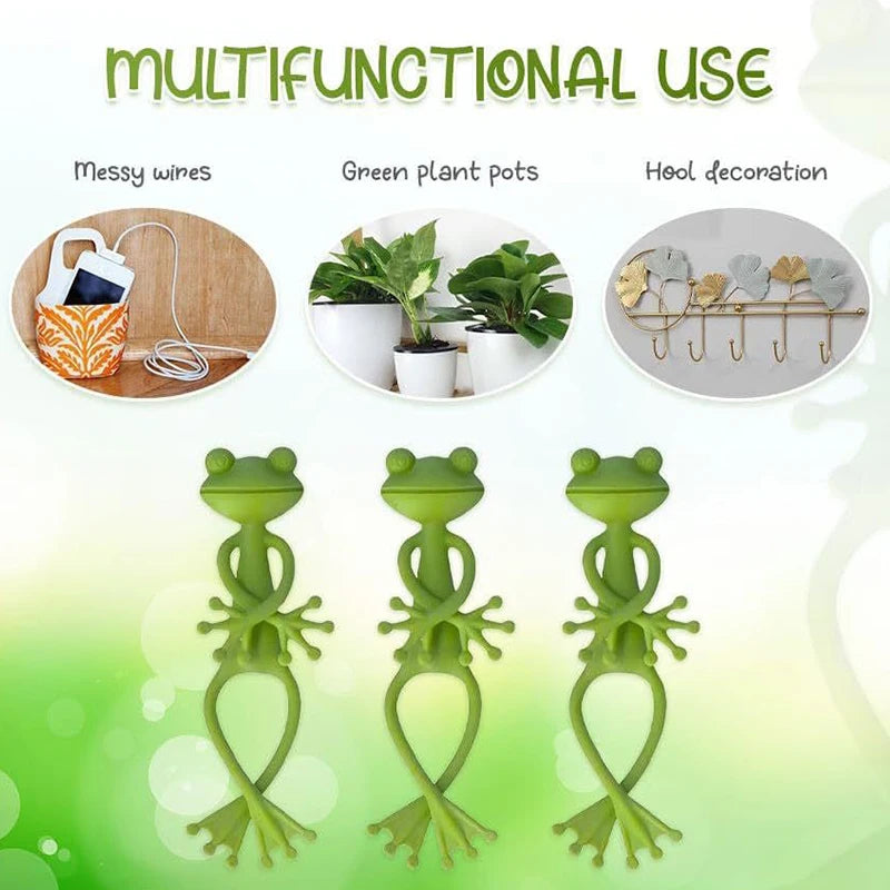 1/3/5PCS Green Frog Shaped Plant Clips DIY Flowers Vines Stem Holder Rack Gardening Gadgets Support for Plants Home Supplies ZYF