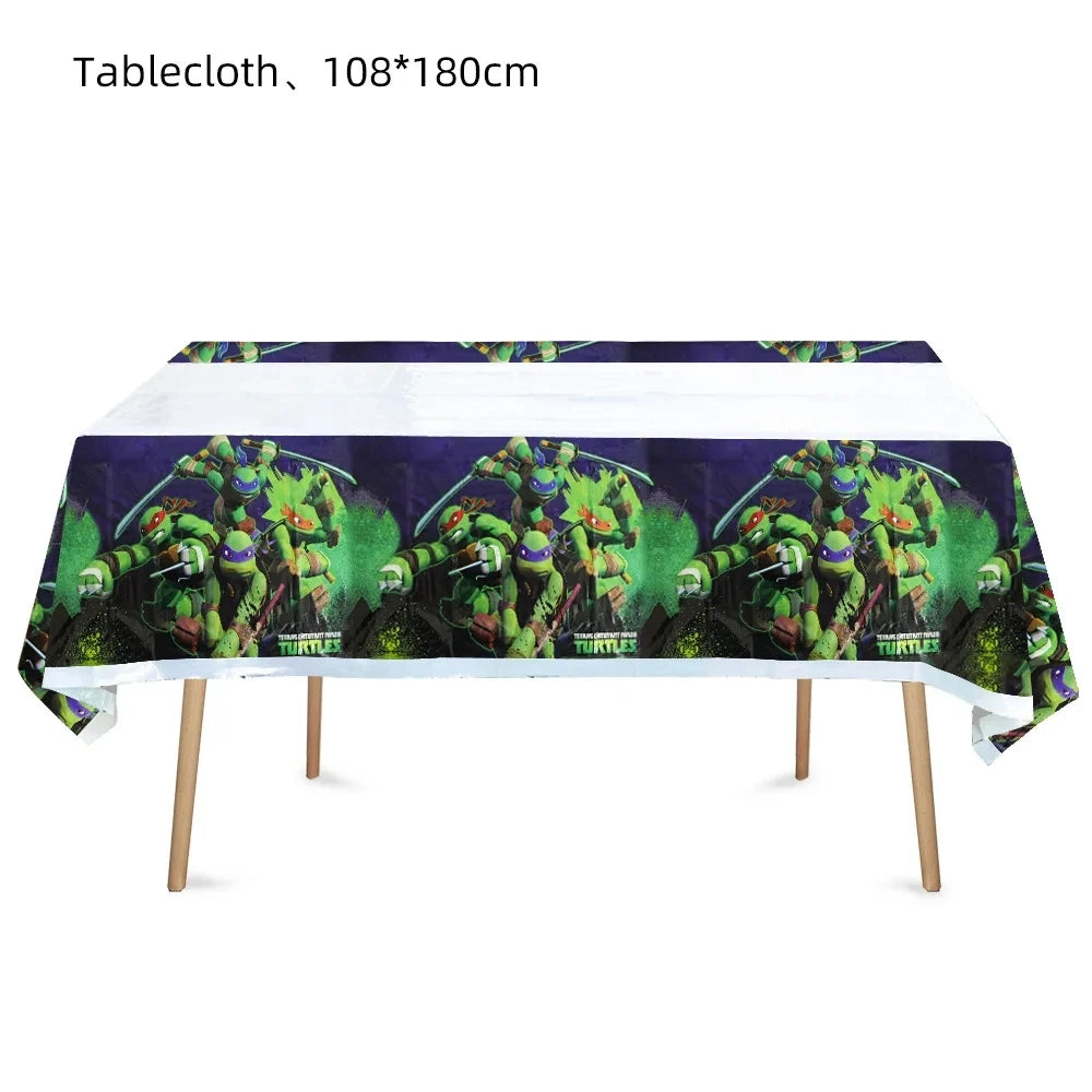 Cartoon Turtles Birthday Party Decorations Tableware Tablecloth Cup Plate Bag Napkins Balloon Baby Shower Turtles Party Favors