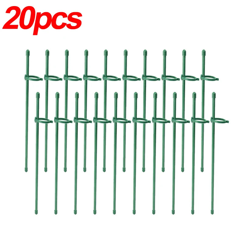 20/5PCS Plant Support Rods Adjustable Plant Stake Orchid Sticks With Clip Flowers Plants Vine Stand Holder Garden Stakes Pole