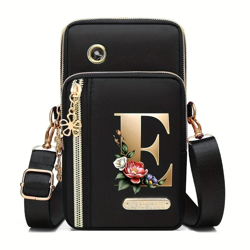Huaben Letter Z Printed Fashion Casual Messenger Bag Change New Nylon Cloth New Mobile Phone Bag Women's Bag