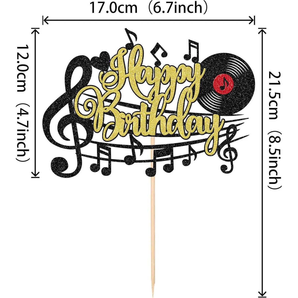 Music Party Cake Topper Guitar CD Optical Disc Musical Note Happy Birthday Decoration Baby Shower Party Dessert Baking Supplies