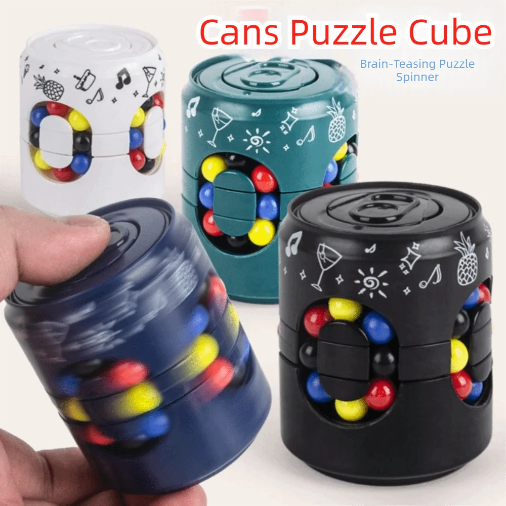 Funny Plastics Soda Can Fidget Toy Finger Gyro Rotating Ball Rotating Ball 3D Can 's Cube Toys