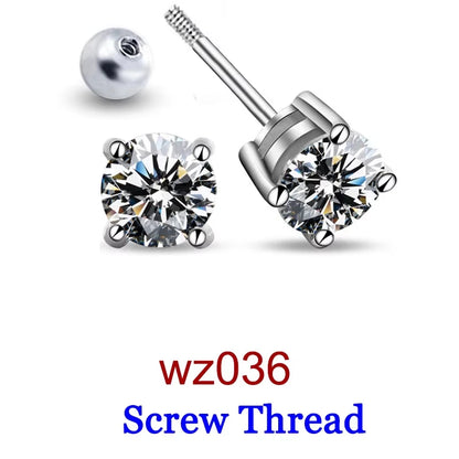 Premium 0.5-2ct Moissanite Diamond Stud Earrings for Women Orginal 925 Sterling Silver Screw Back Women Moissanite Earring 2026