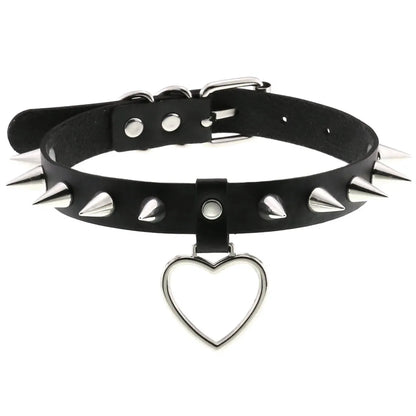 DIEZI Vintage Sweet Cool Hip Hop Rivet Choker Necklace Harajuku Gothic Club Black PU Leather Collar Torques Necklace Jewelry