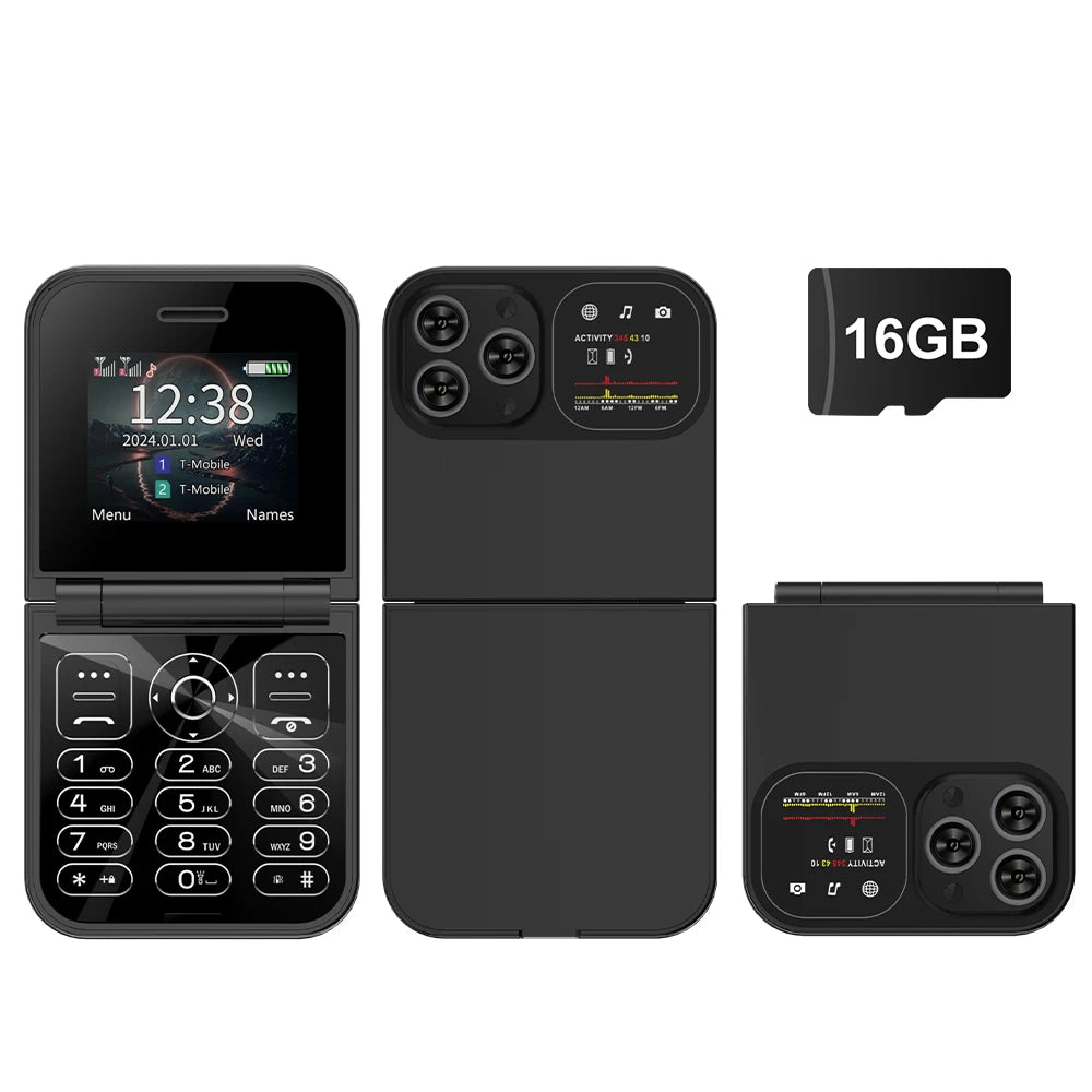 SERVO Classic Small Flip Mobile Phone 2G Dual SIM Card Blacklist Speed Dial 2.0" Screen 180° Fold Button Cellphones New Upgrade