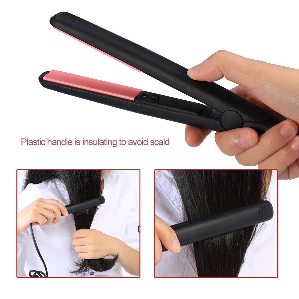 Electric Hair Straightener 18W 2Types Mini Portable Electronic Hair Straightener Straightening Hairstyling Tool