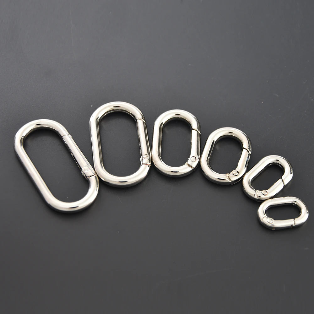 Oval Spring Clasp Clips | Zinc Alloy O-Ring Carabiner Hooks | Purse & Bag Strap Connectors