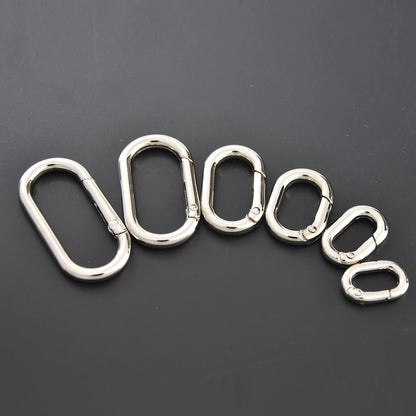 Oval Spring Clasp Clips | Zinc Alloy O-Ring Carabiner Hooks | Purse & Bag Strap Connectors