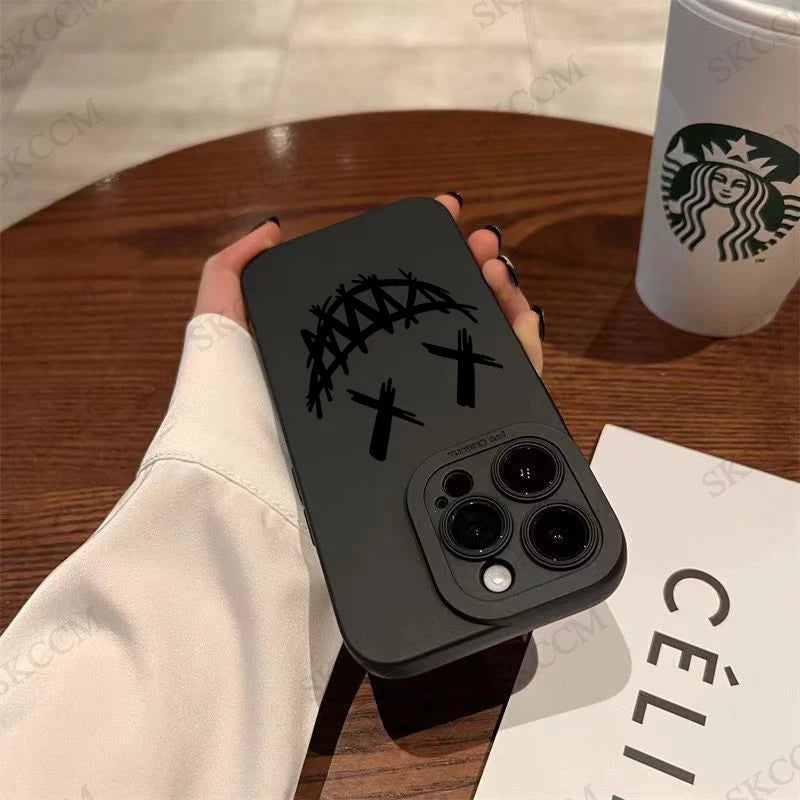 Smiling Devil Phone Case For iPhone 11 12 13 14 15 Pro Max Mini 7 8 Plus X XS Max XR Matte Shockproof Fashion Cases Back Cover