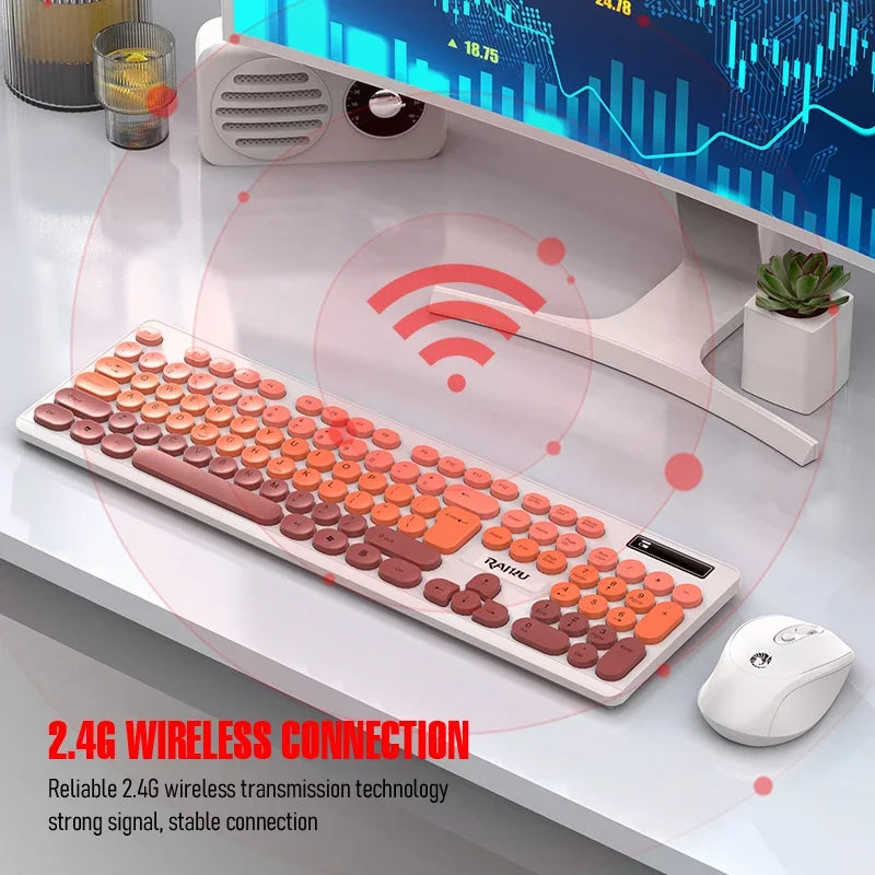 R901 Wireless Keyboard and Mouse Set 2.4GHz Wireless Keyboard with Silent Mouse Set Laptop Keyboard and Mouse Set