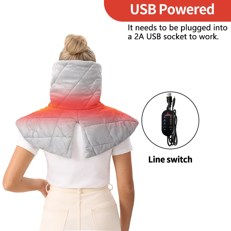 Electric Heating Shoulder Wrap Relieve Fatigue Shoulder Neck Warmth Home Relax 3 Modes Wellness Protector