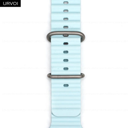 URVOI Ocean Band for Apple Watch Ultra 4 3 2 Strap Series 12 11 10 SE Sport Band for iWatch Silicone Wristband Black Buckle 49mm
