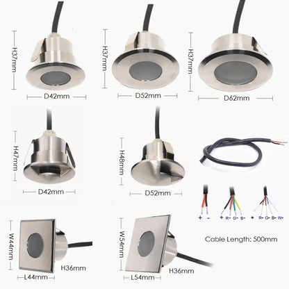 QITU LED Outdoor Garden Lights Waterproof Ground Spot 12V 24V RGB Recessed Exterior Floor Terrace Deck Driveway Lawn Lamp IP68