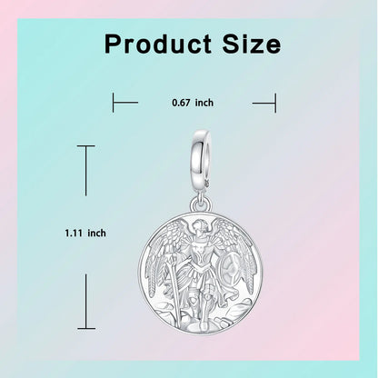 925 Sterling Silver Archangel St. Michael Warrior Angel Pendant Symbol Charm Fit Original Charm Bracelets Women DIY Jewelry Gift