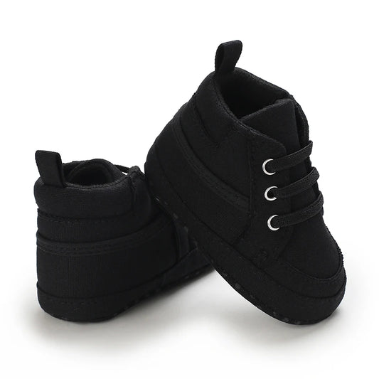 Baby Learning Walk Shoes, Striped PU Sports Shoes for Infants 0-18M, Soft Sole Lightweight Casual Footwear