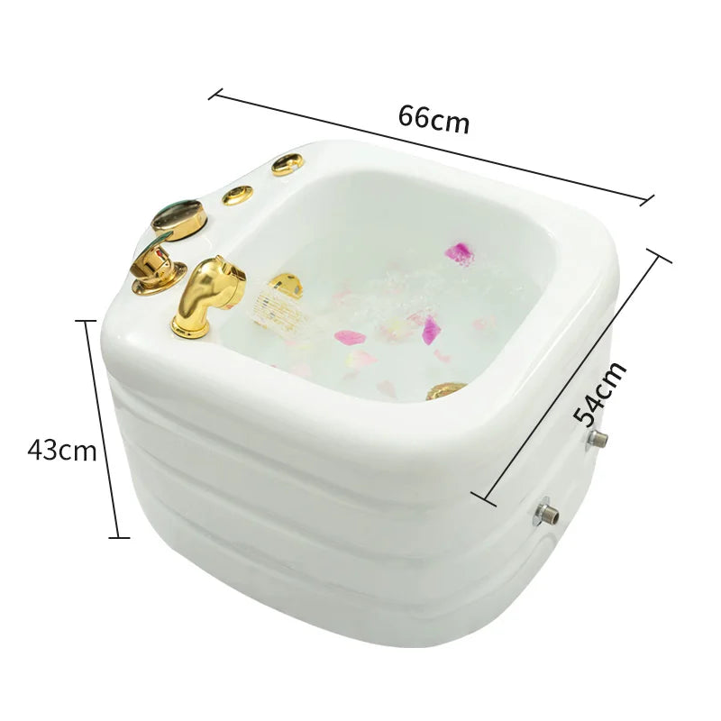 Acrylic Foot Spa Tub with Water Tap & Shower Head, Upgraded Water Pump, 7 Color Lights, Salon Foot Bath for Foot Massage