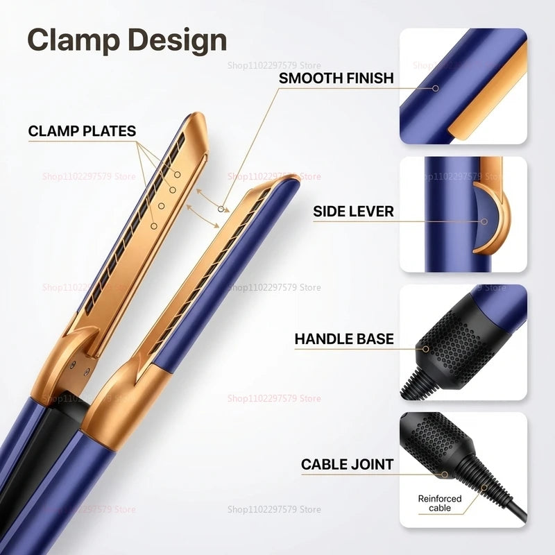 Two-in-one hair dryer and ion straightener-compact and lightweight,providing quick styling.Suitable for both home use and travel