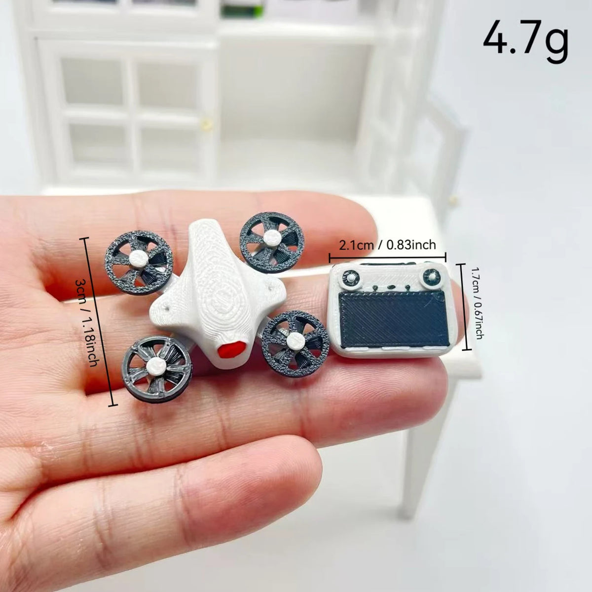 2 pcs 1: 12 Scale Miniature Remote Control Drone Model, Miniature Scene Props, Dollhouse with a Strong Sense of Technology.