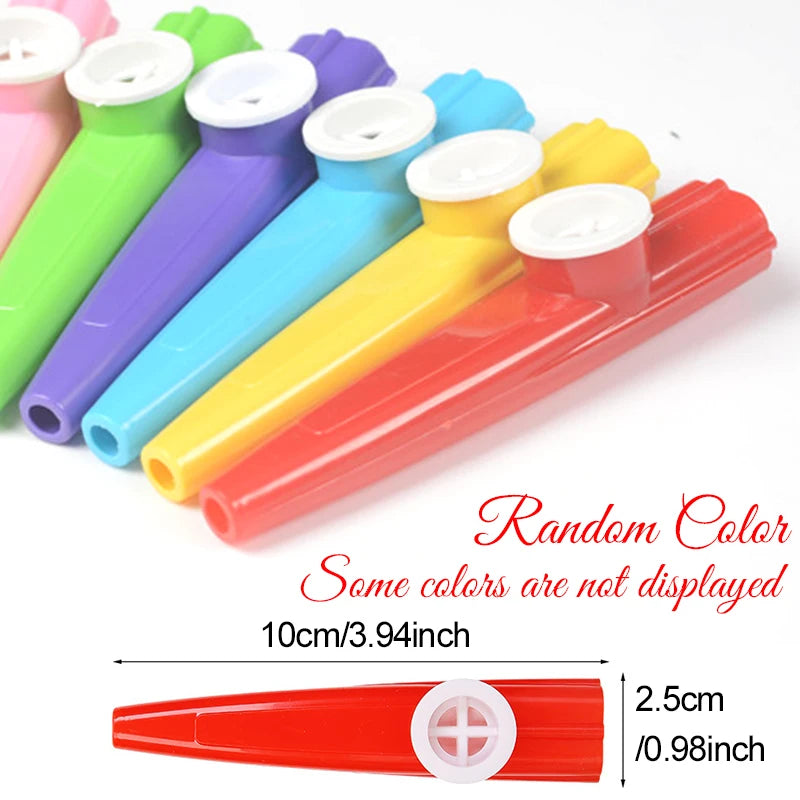 6-18PCS Random Mix Colors Plastic Kazoo Whistle Portable Harmonica Flute Instrument Bulk Items Festival Party Gift Souvenirs ZYF