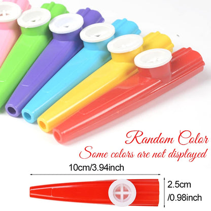 6-18PCS Random Mix Colors Plastic Kazoo Whistle Portable Harmonica Flute Instrument Bulk Items Festival Party Gift Souvenirs ZYF
