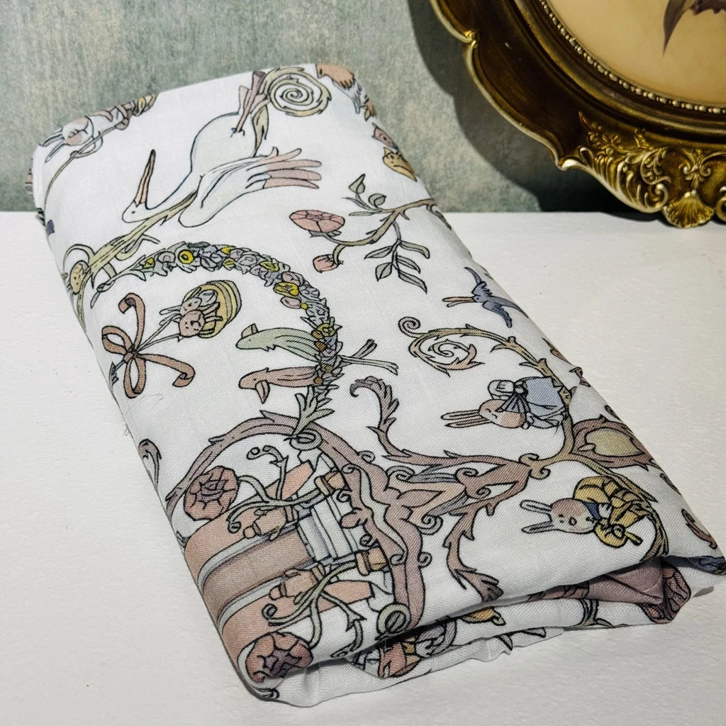 Organic Cotton Soft Baby Muslin Blanket Lightweight Breathable Swaddling Receiving Blanket for Newborn Infant, Perfect