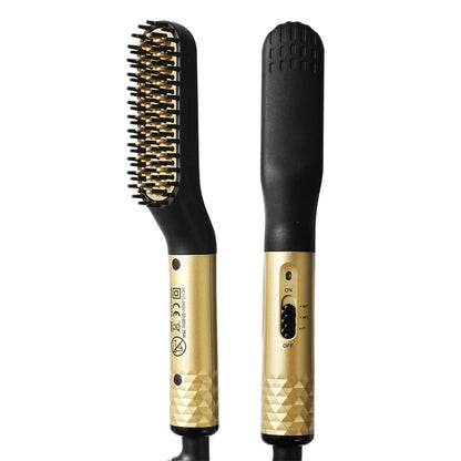 Professional Mini Ceramic Brush Hair Straightener Beard Straightening Comb Beard Hair Brush Men Hair Straightener Comb