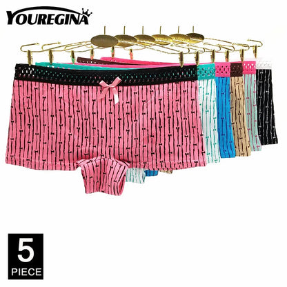 Women Underwear Cotton Women Panties Solid Girls Boxers Shorts Boyshorts Knickers Ladies Seamless Lingerie M L XL 5 Pcs/Lot