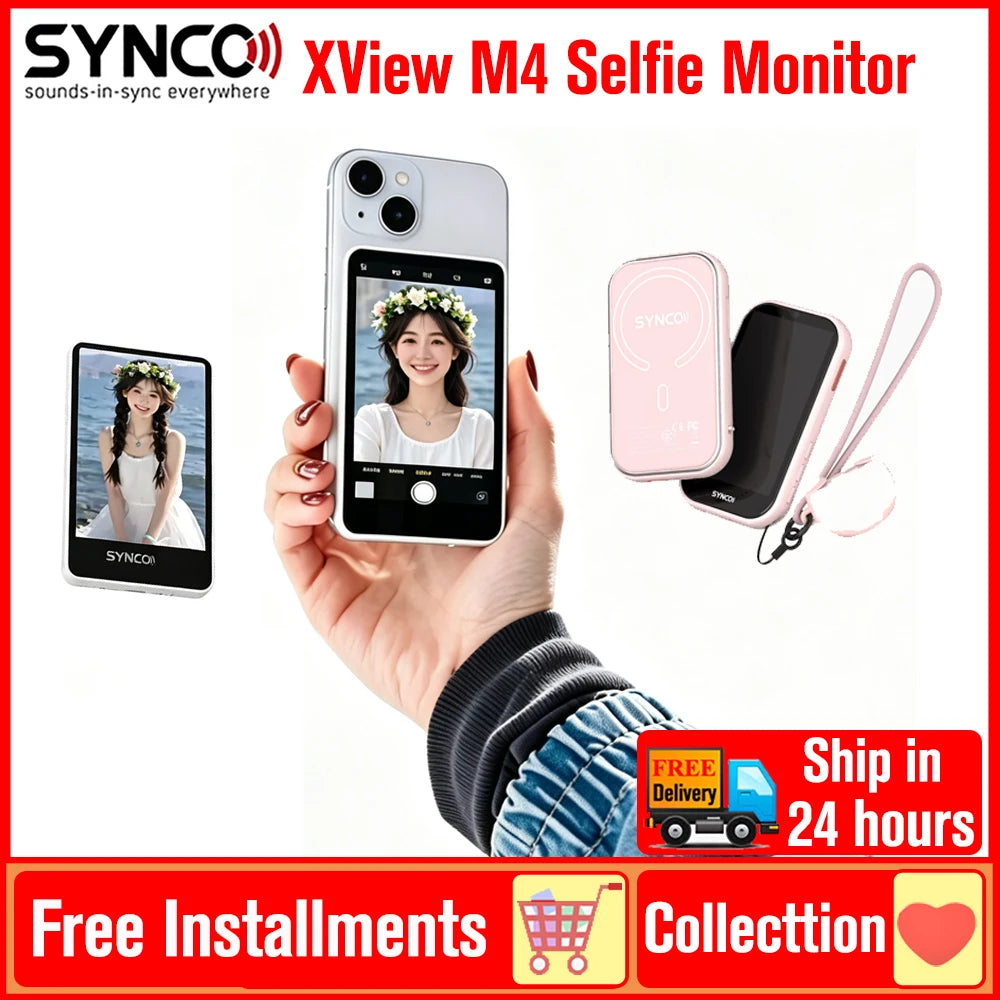 SYNCO XView M4 / M4 AI / M4 Touch Screen Selfie Monitor Screen Vlogging Monitor for iPhone Android Live Streaming TikTok Vlog