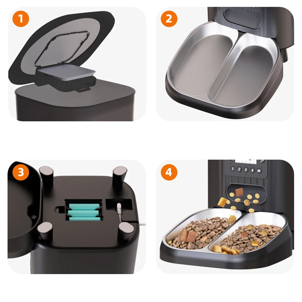 Newly Designed Intelligent 4.5L Cat and Dog Bowl Food Dispenser, Timed Pet Automatic Food Feeding Device