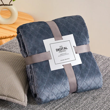 Winter Flannel Blankets For Beds 280GSM Faux Fur Coral Fleece Sofa Cover Microfiber Plush Fur Bedspread Plaid Blankets
