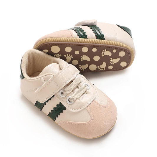 Infant Pre-Walker Shoes Baby Shoes 0-1Year Striped Casual Sports Shoes Rubber Sole for Boys Girls Spring Autumn