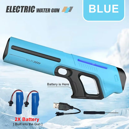 Electric Water Guns for Adults Powerful Squirt Automatic Suction Water Storage Gun Blasters Summer Pool Outdoor Game Toy Gift
