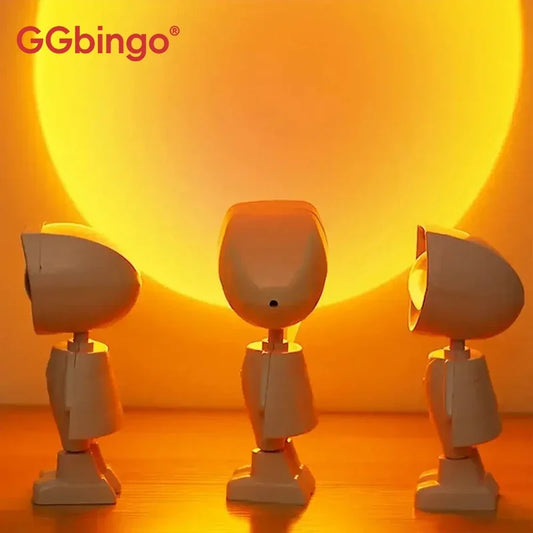 LED Astronaut Sunset Light Rainbow Color Projection Night Light USB Charging Touch Control for Bedroom and Game Room Decoration