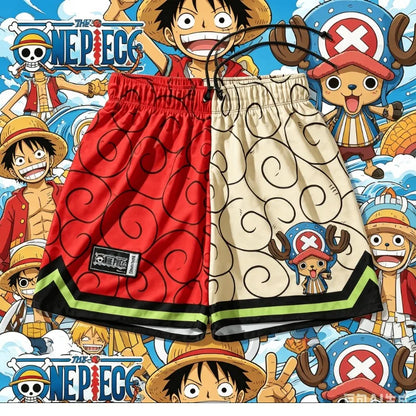 One Piece Monkey D Luffy Gear 5 Short Pants for Men Animal Pattern Beach Shorts Summer Hawaiian Board Shorts 2026 New