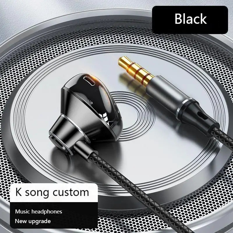 9D Surround Bass Type C&3.5mm Headphones Wried Control Headsets In HD Mic In-ear Earbuds For IPhone15/16/17 For Samsung Earphone