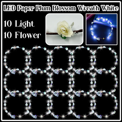 10-100Pcs LED Flower Headbands Light up Flower Headband Glow in the Dark Headband Wedding Party Music Festival Favors for Guest