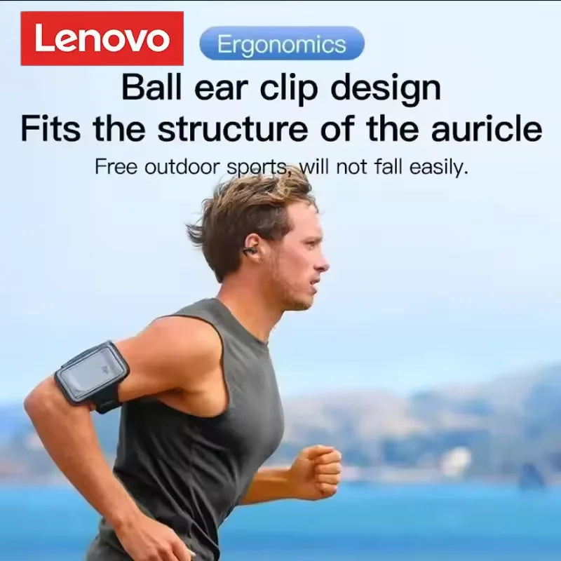 Original Lenovo BT Wireless Headphones Bone Conduction Sports Bluetooth Earphones 9D HiFi Sound Touch Control Non in Ear