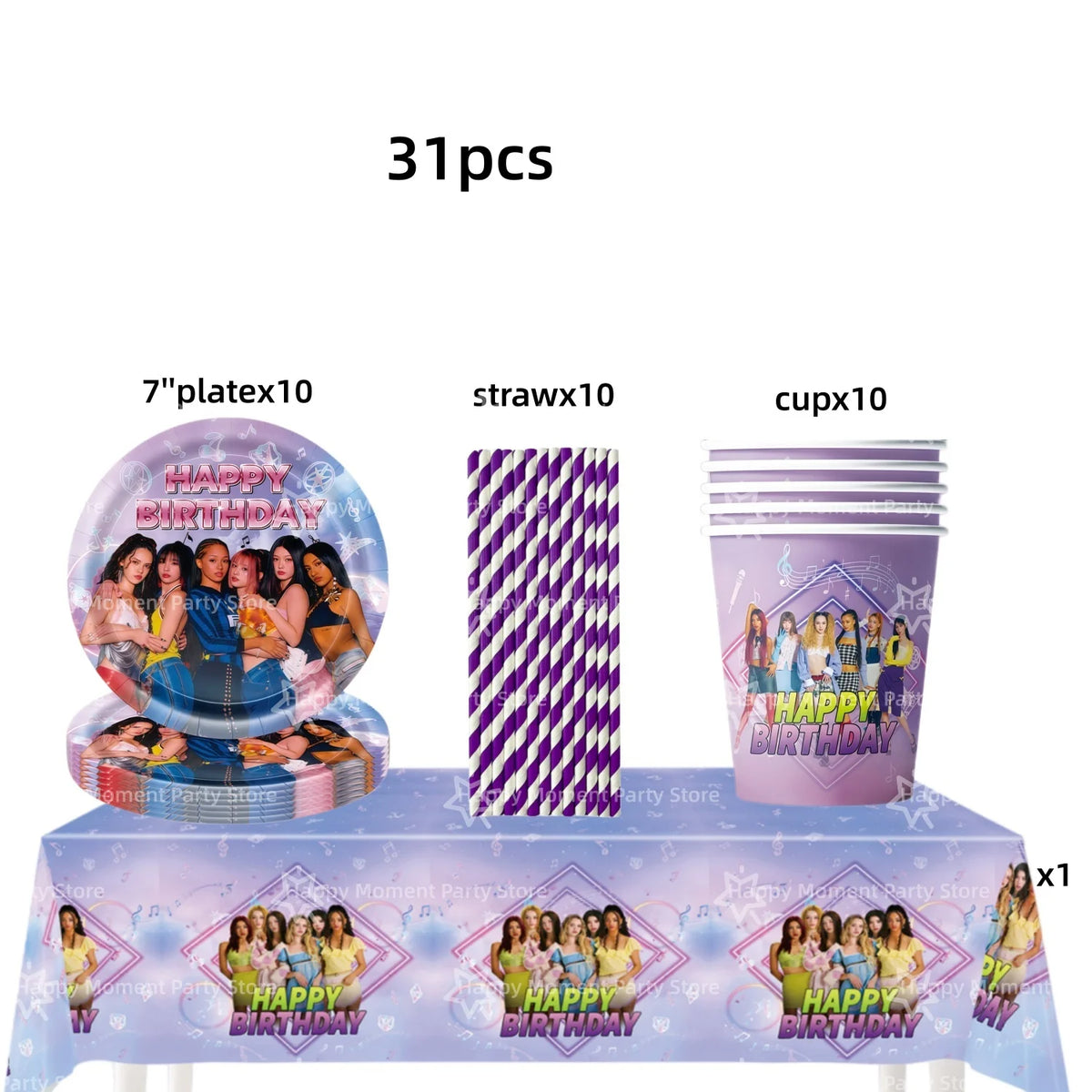 Kpop Katseye Party Decoration Tableware Tablecloth Cup Plate Napkin Sticker Bags Balloons Baby Shower Kpop Party Favors Supplies