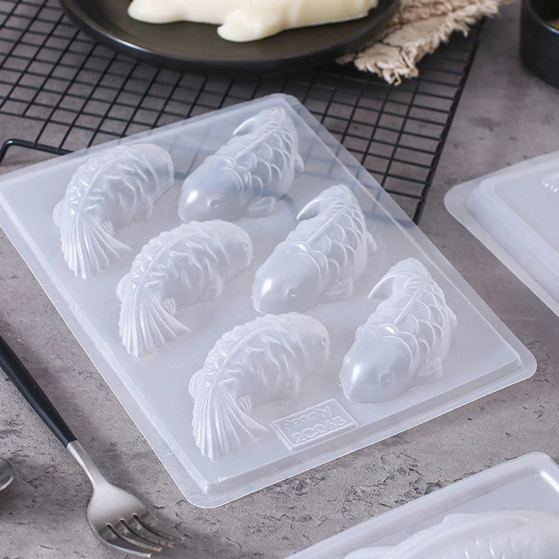 Fish Mold 3D Koi Fish Shape Plastic Cake Chocolate Jelly Mould Mold DIY Soap Handmade Sugarcraft Mold Baking Molds форма рыба