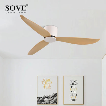SOVE Low Floor Modern BLDC Ceiling Fan with Remote Control Household Use Ventilation Fan Motor Electric Fan Decorative Fans