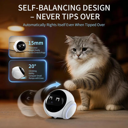 1080P HD Movable Pet Camera with 2.4GHz WiFi, Motion Tracking, Laser Toy, Two-Way Audio, App Controlled - Robot Companion Monitor for Dogs and Cats Home Security