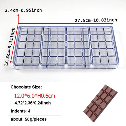 1Pcs Chocolate Molds Polycarbonate Candy Flowers Cube Oval Shape Confectionery Pans Trays Acrylic Baking Utensils Pastry Mould
