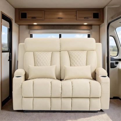Wall Hugger Power Reclining Loveseat with Manual Adjustable Headrests, Electric Recliner Sofa with USB/Type-C Ports,, Custom