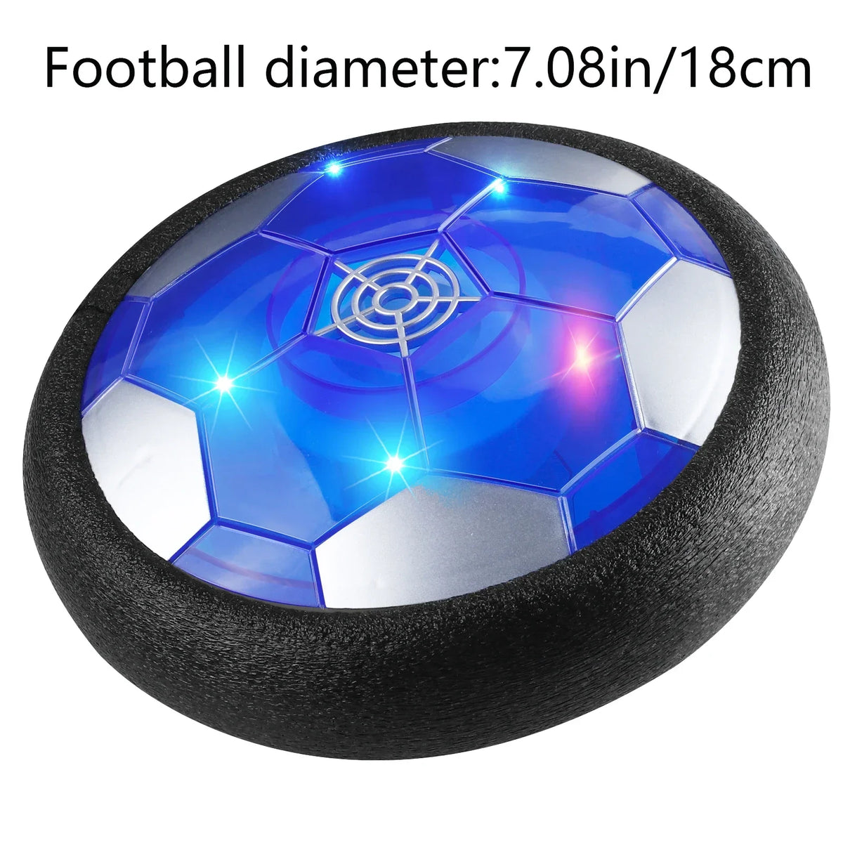 18cm Rechargeable Hover Soccer for Boys and Girls, Air Floating Soccer with LED Lights and Foam Bumpers